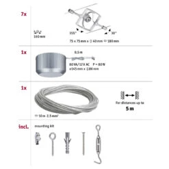 Paulmann Wire Mac II Seilsystem 7fl. Chrom -Eleganter Beleuchtungsladen 7602921 5