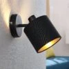 Stoff-Wandleuchte Vasilia In Schwarz-Gold, 1-fl. -Eleganter Beleuchtungsladen 8032155