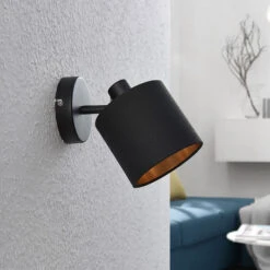 Stoff-Wandleuchte Vasilia In Schwarz-Gold, 1-fl. -Eleganter Beleuchtungsladen 8032155 3