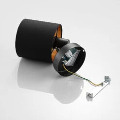 Stoff-Wandleuchte Vasilia In Schwarz-Gold, 1-fl. -Eleganter Beleuchtungsladen 8032155 8