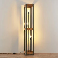 Lindby Kanisa Stehleuchte Aus Metall Und Holz -Eleganter Beleuchtungsladen 8032420 4