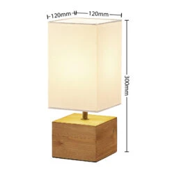 Lindby Arbin Tischleuchte Mit Holzfuß, Quadratisch -Eleganter Beleuchtungsladen 8032421 3