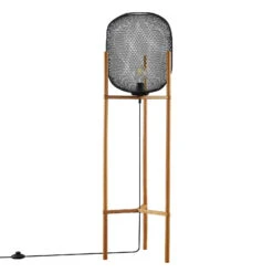 Lindby Djuna Käfig-Stehlampe Mit Holzgestell -Eleganter Beleuchtungsladen 8032495 2