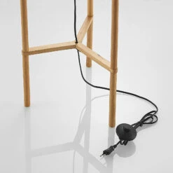 Lindby Djuna Käfig-Stehlampe Mit Holzgestell -Eleganter Beleuchtungsladen 8032495 8