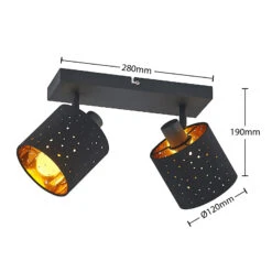 Lindby Darima Deckenstrahler, Zweiflammig, Schwarz -Eleganter Beleuchtungsladen 8032609 3