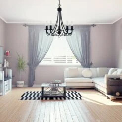 Kronleuchter Maypole Matt-schwarz, Fünfflammig -Eleganter Beleuchtungsladen 8570643 1