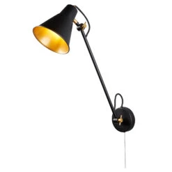 Wandlampe 6302 Aus Metall, Schwarz-gold -Eleganter Beleuchtungsladen 8570665 2