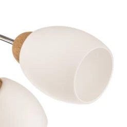 Santa - Deckenleuchte Mit Holz Und 5 Glasschirmen 12 Santa - Deckenleuchte Mit Holz Und 5 Glasschirmen -Eleganter Beleuchtungsladen 8574405 3