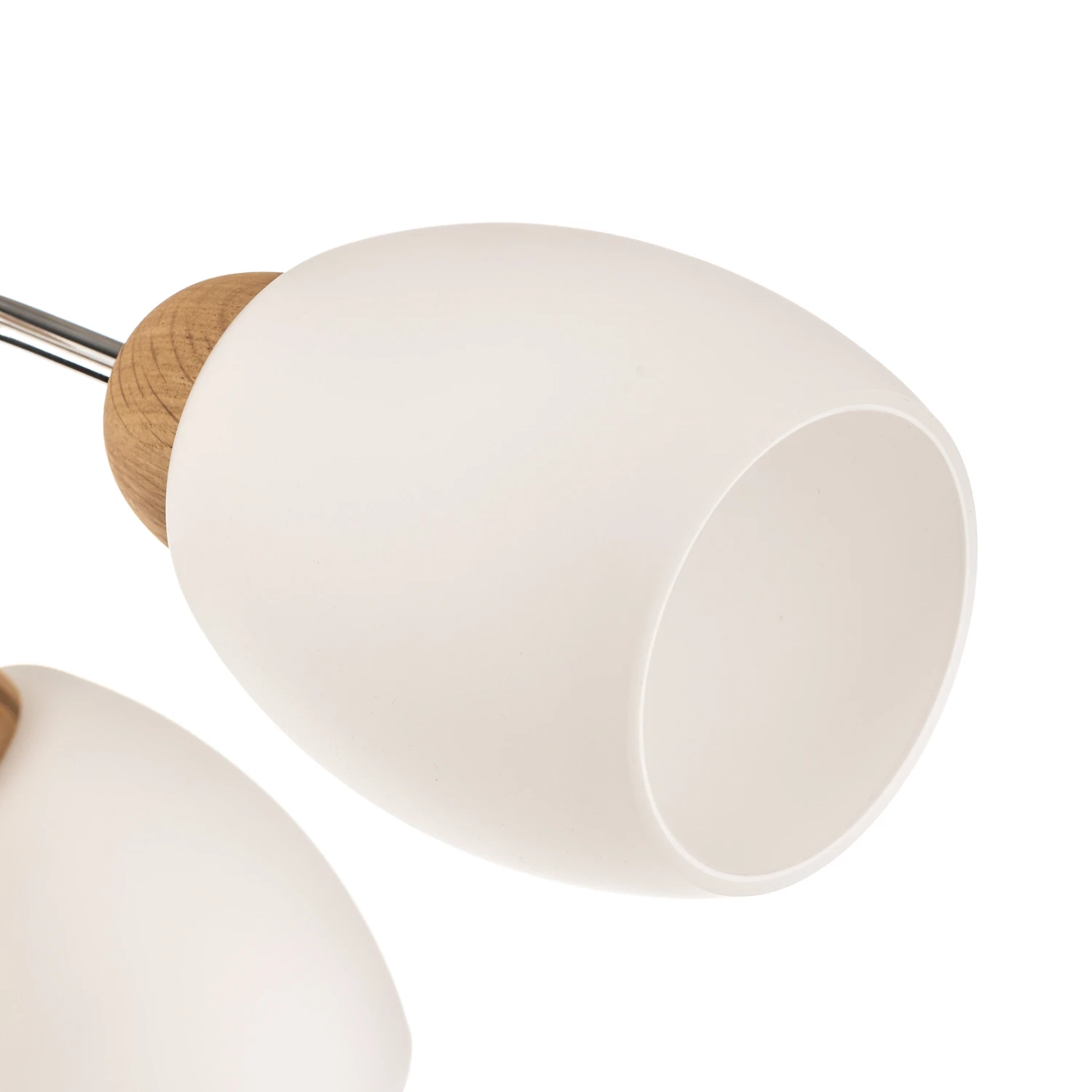 Santa - Deckenleuchte Mit Holz Und 5 Glasschirmen 6 Santa - Deckenleuchte Mit Holz Und 5 Glasschirmen – Bild 4