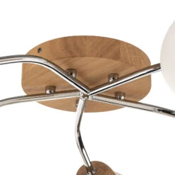 Santa - Deckenleuchte Mit Holz Und 5 Glasschirmen 14 Santa - Deckenleuchte Mit Holz Und 5 Glasschirmen -Eleganter Beleuchtungsladen 8574405 5