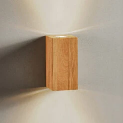 Wandleuchte Wooddream 1-flammig Eiche, Eckig, 20cm