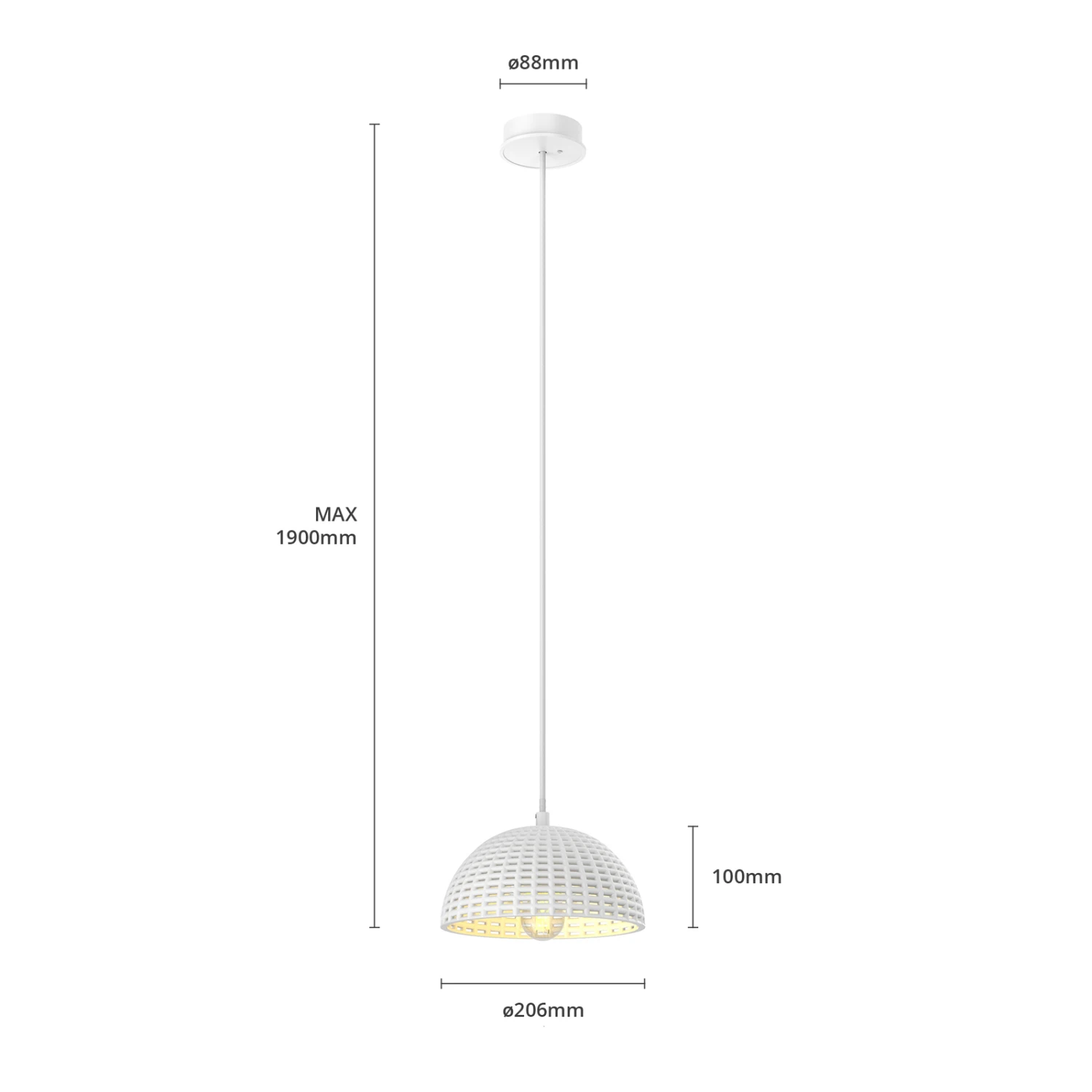 Lucande Herdis Pendelleuchte Aus Gips, Ø 20 Cm 9 Lucande Herdis Pendelleuchte Aus Gips, Ø 20 Cm – Bild 7