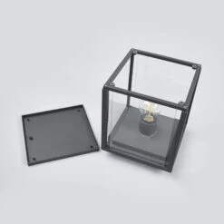 Lucande Eckige Sockellampe Annalea Mit Glasscheiben -Eleganter Beleuchtungsladen 9616113 5