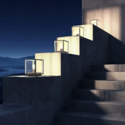 Lucande Eckige Sockellampe Annalea Mit Glasscheiben -Eleganter Beleuchtungsladen 9616113 8