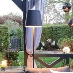 Lucande Terrassenleuchte Andrei Mit Dunkelgrauem Schirm -Eleganter Beleuchtungsladen 9616148 10