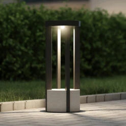 Lucande Overa LED-Sockelleuchte, Rund