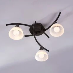 Dreiflammige Deckenlampe Della, Schwarz-gold -Eleganter Beleuchtungsladen 9620970 2