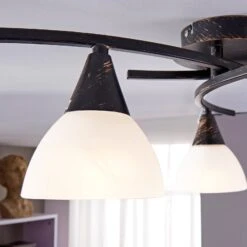 Dreiflammige Deckenlampe Della, Schwarz-gold -Eleganter Beleuchtungsladen 9620970 5