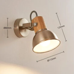 Wand- Und Deckenspot Dennis Mit Holzdetail 14 Wand- Und Deckenspot Dennis Mit Holzdetail -Eleganter Beleuchtungsladen 9621816 3