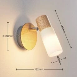 Holzspot Christoph Mit Weißem Schirm -Eleganter Beleuchtungsladen 9621823 4