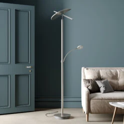 Lucande LED-Deckenfluter Anniki, Nickel -Eleganter Beleuchtungsladen 9624293 2