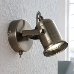 Wandleuchte Anze In Messing Antik