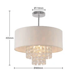 Lindby Estera Deckenleuchte Mit Behang, Weiß -Eleganter Beleuchtungsladen 9626840 3