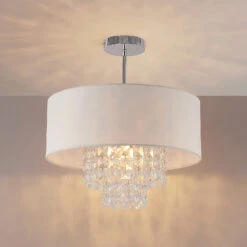 Lindby Estera Deckenleuchte Mit Behang, Weiß -Eleganter Beleuchtungsladen 9626840 4