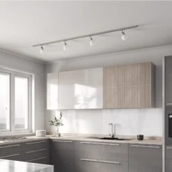 Lindby Linaro 1-Phasen-Schienensystem 4fl, Silber -Eleganter Beleuchtungsladen 9627091 2