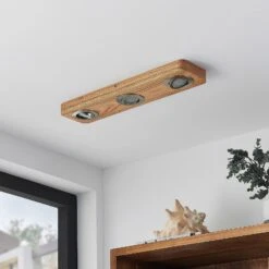 Lindby Mikari LED-Deckenleuchte Aus Holz, 3-fl. -Eleganter Beleuchtungsladen 9627413 2