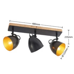 Lindby Colton Decken-Strahler Schwarz/gold 3-flg. 14 Lindby Colton Decken-Strahler Schwarz/gold 3-flg. -Eleganter Beleuchtungsladen 9627658 3