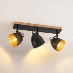 Lindby Colton Decken-Strahler Schwarz/gold 3-flg. 15 Lindby Colton Decken-Strahler Schwarz/gold 3-flg. -Eleganter Beleuchtungsladen 9627658 4
