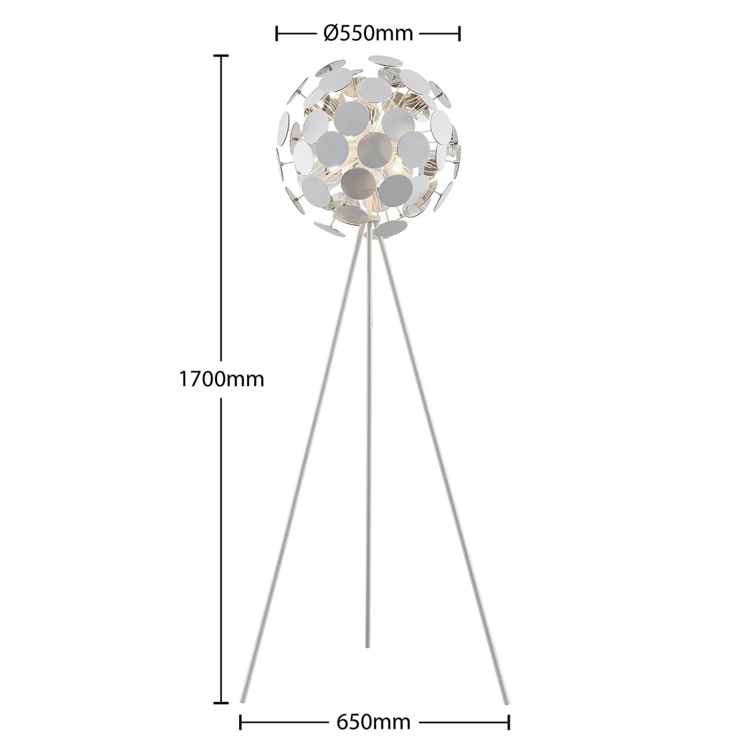 Lindby Dotani Stehlampe Mit Kugelschirm, Weiß 6 Lindby Dotani Stehlampe Mit Kugelschirm, Weiß – Bild 4