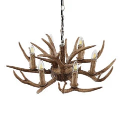 Lindby Tejask Hängelampe, Geweih, 6-fl., 70 Cm 15 Lindby Tejask Hängelampe, Geweih, 6-fl., 70 Cm -Eleganter Beleuchtungsladen 9627918 4