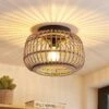 Lindby Bominio Deckenleuchte Aus Rattan, 33 Cm -Eleganter Beleuchtungsladen 9921118