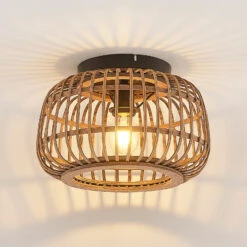 Lindby Bominio Deckenleuchte Aus Rattan, 33 Cm -Eleganter Beleuchtungsladen 9921118 5