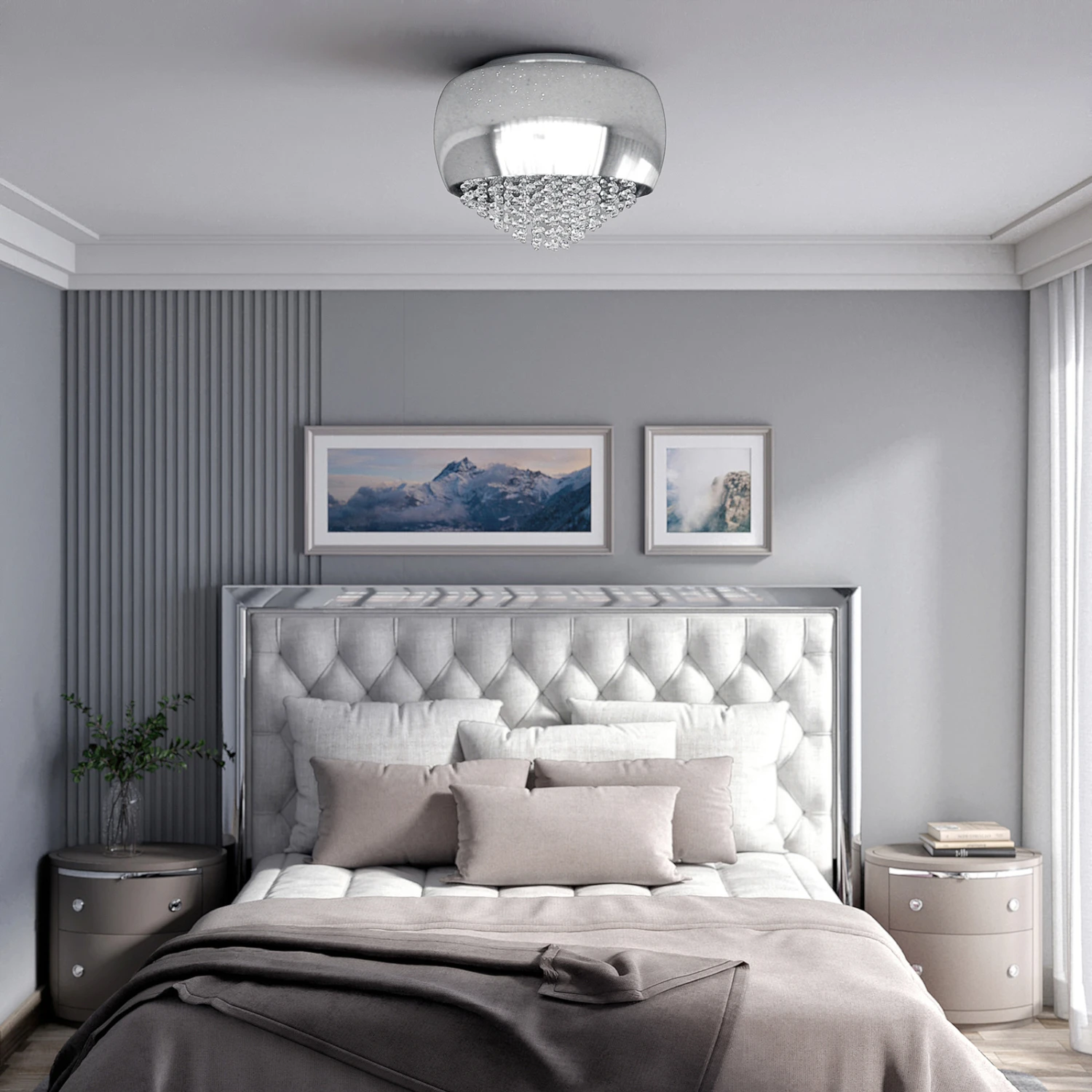 Lucande Elinara Kristall-Deckenlampe, 40 Cm Chrom 5 Lucande Elinara Kristall-Deckenlampe, 40 Cm Chrom – Bild 3