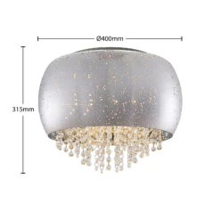 Lucande Elinara Kristall-Deckenlampe, 40 Cm Chrom 16 Lucande Elinara Kristall-Deckenlampe, 40 Cm Chrom -Eleganter Beleuchtungsladen 9923001 5