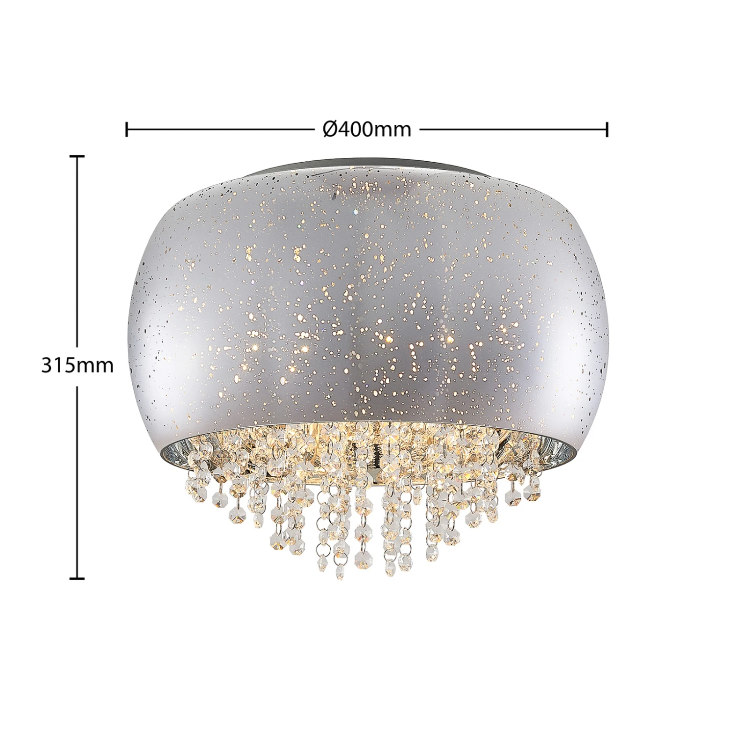 Lucande Elinara Kristall-Deckenlampe, 40 Cm Chrom 8 Lucande Elinara Kristall-Deckenlampe, 40 Cm Chrom – Bild 6