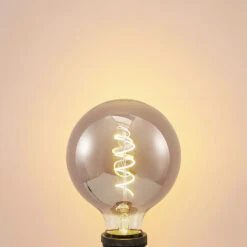 Lucande LED-Lampe E27 G125 4W 1.800K Dimmbar Smoke -Eleganter Beleuchtungsladen 9927010 2