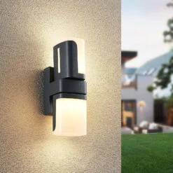 Lindby Jasiah LED-Außenwandleuchte Drehbar -Eleganter Beleuchtungsladen 9932037 2