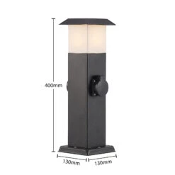 Prios Riksa Sockelleuchte, 2 Steckdosen, Schwarz -Eleganter Beleuchtungsladen 9934115 4