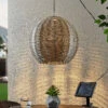 Lindby Catrica LED-Solar-Pendellampe, Rattanoptik -Eleganter Beleuchtungsladen 9945522