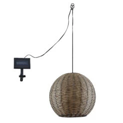 Lindby Catrica LED-Solar-Pendellampe, Rattanoptik -Eleganter Beleuchtungsladen 9945522 2