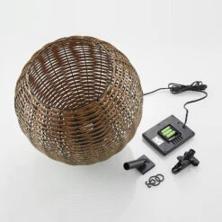Lindby Catrica LED-Solar-Pendellampe, Rattanoptik -Eleganter Beleuchtungsladen 9945522 8