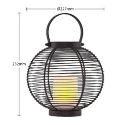 Lindby Mairuna LED-Solar-Laterne, Schwarz, 22,7 Cm -Eleganter Beleuchtungsladen 9945543 3