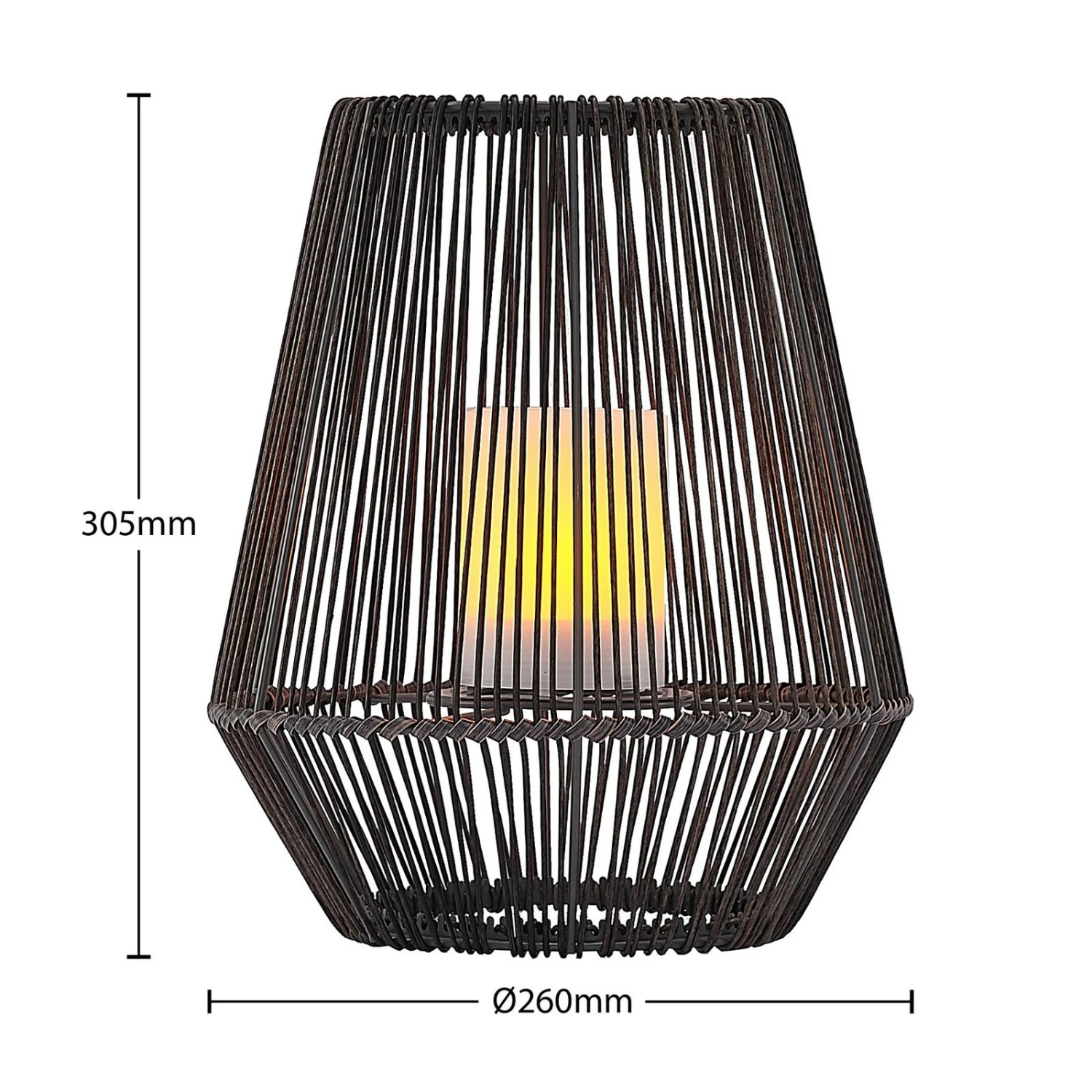 Lindby Kaati LED-Solar-Laterne, Rattanoptik, 26 Cm 6 Lindby Kaati LED-Solar-Laterne, Rattanoptik, 26 Cm – Bild 4