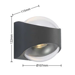 Lucande Almos LED-Außenwandleuchte, Gebogen, 2-fl. 15 Lucande Almos LED-Außenwandleuchte, Gebogen, 2-fl. -Eleganter Beleuchtungsladen 9969196 4