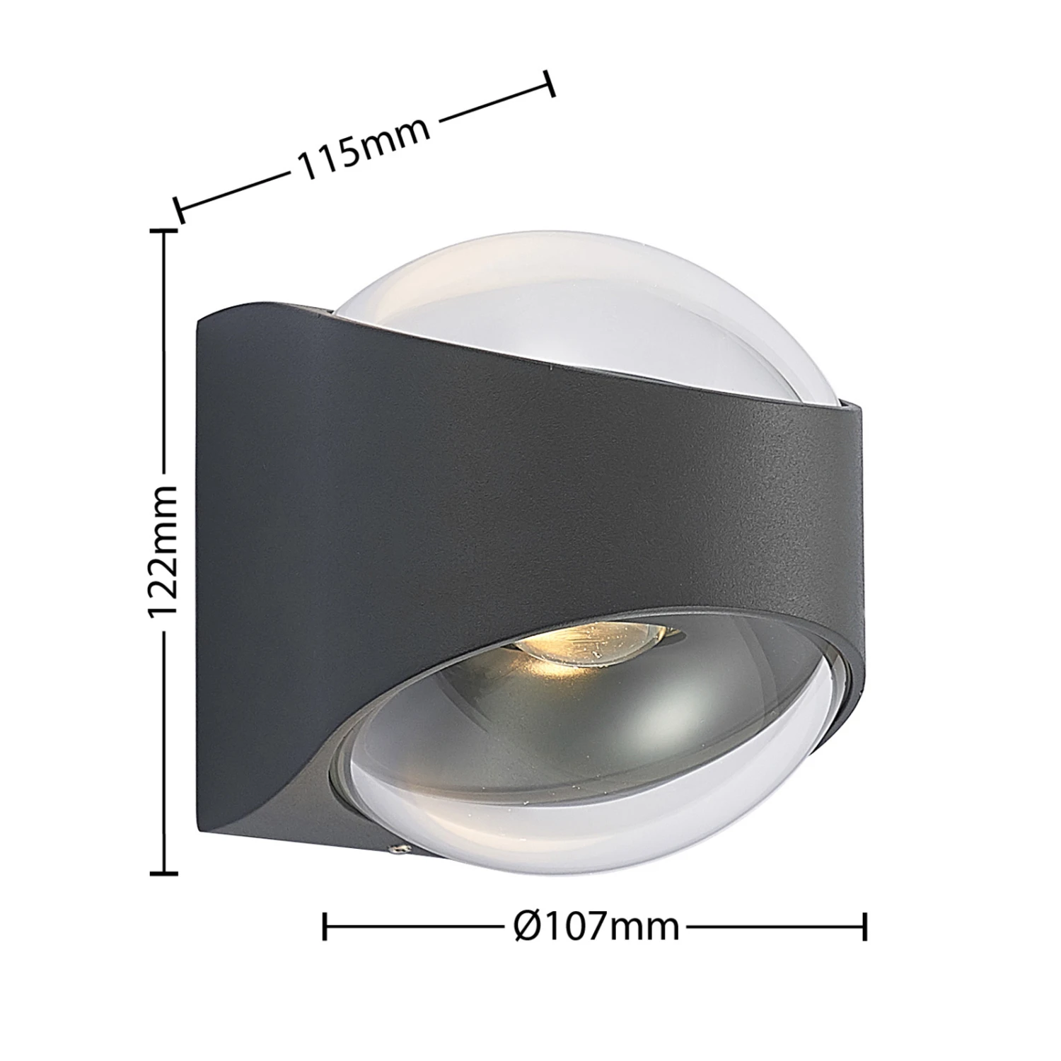 Lucande Almos LED-Außenwandleuchte, Gebogen, 2-fl. 7 Lucande Almos LED-Außenwandleuchte, Gebogen, 2-fl. – Bild 5