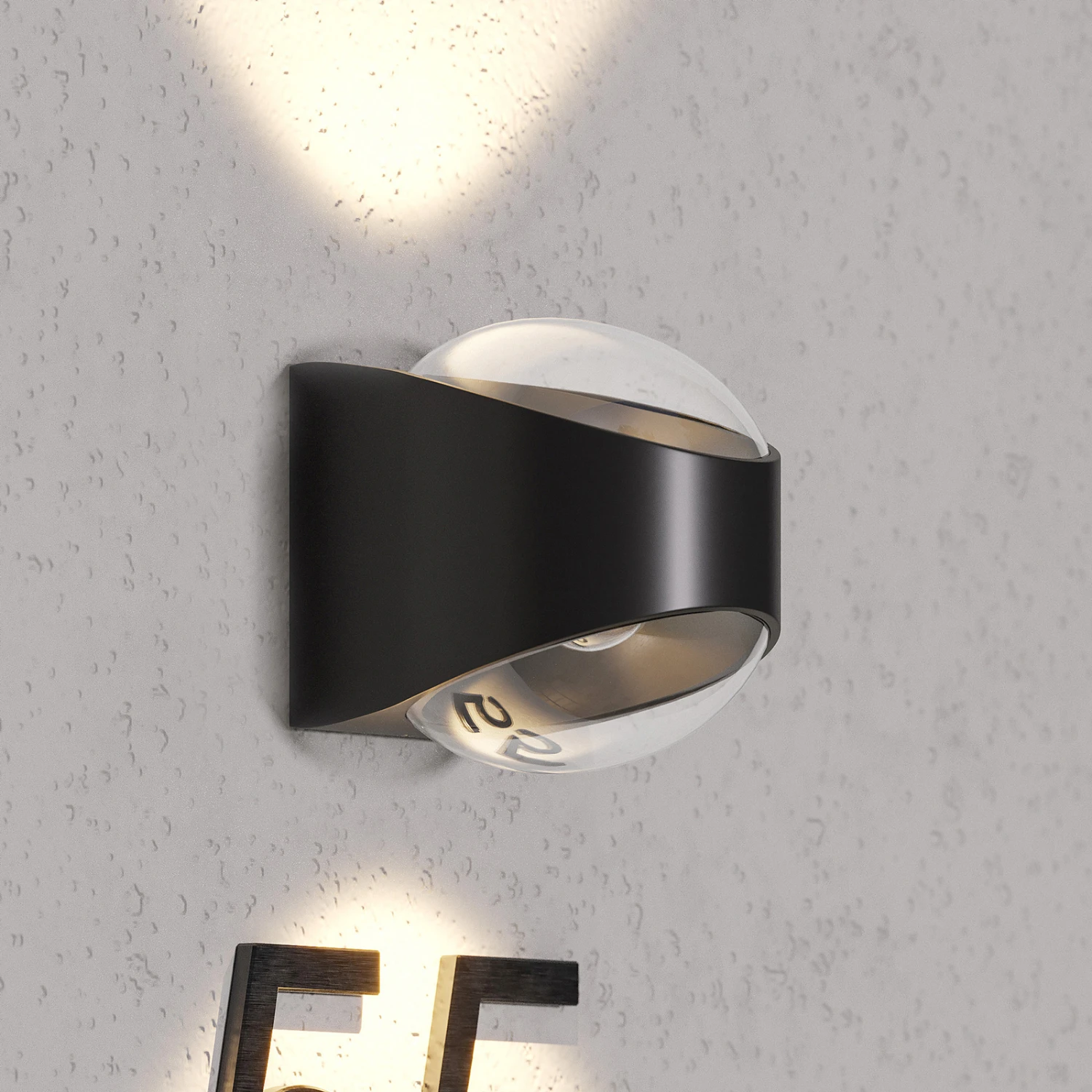 Lucande Almos LED-Außenwandleuchte, Gebogen, 2-fl. 3 Lucande Almos LED-Außenwandleuchte, Gebogen, 2-fl.